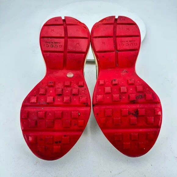 Gucci x Doraemon Rhyton Women Size EU 37 US 7 White Beige Leather Shoes - Picture 8 of 11